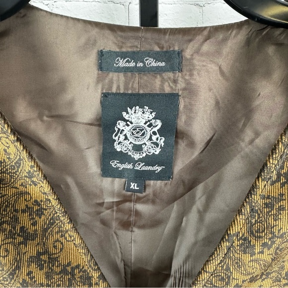 English Laundry Brown Paisley Floral Print Vest Size XL - Picture 2 of 8